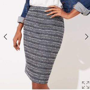 NWT LOFT Striped Tweed Pencil Skirt